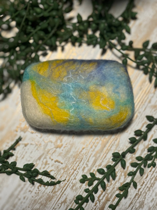 XL Oval Felted Soap (Beach Day)