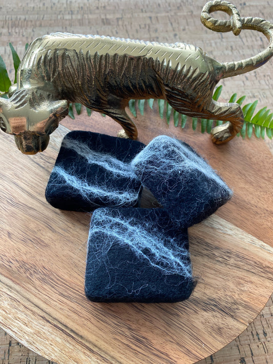 Bamboo Charcoal Felted Soap with Lavender and Rosemary
