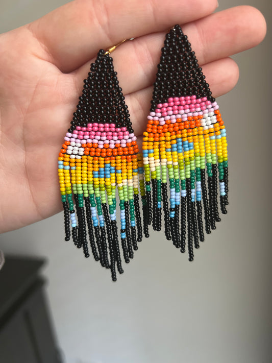 Going out 80’s Seed Bead Earrings