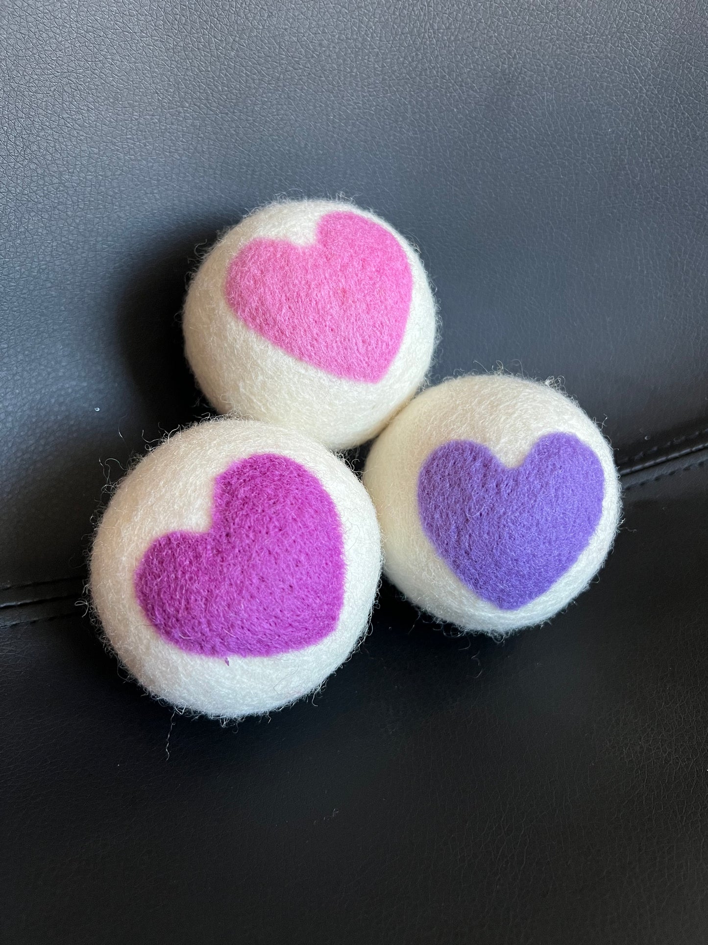 Organic Lincoln Wool Dryer Balls (SET OF 3) Hearts
