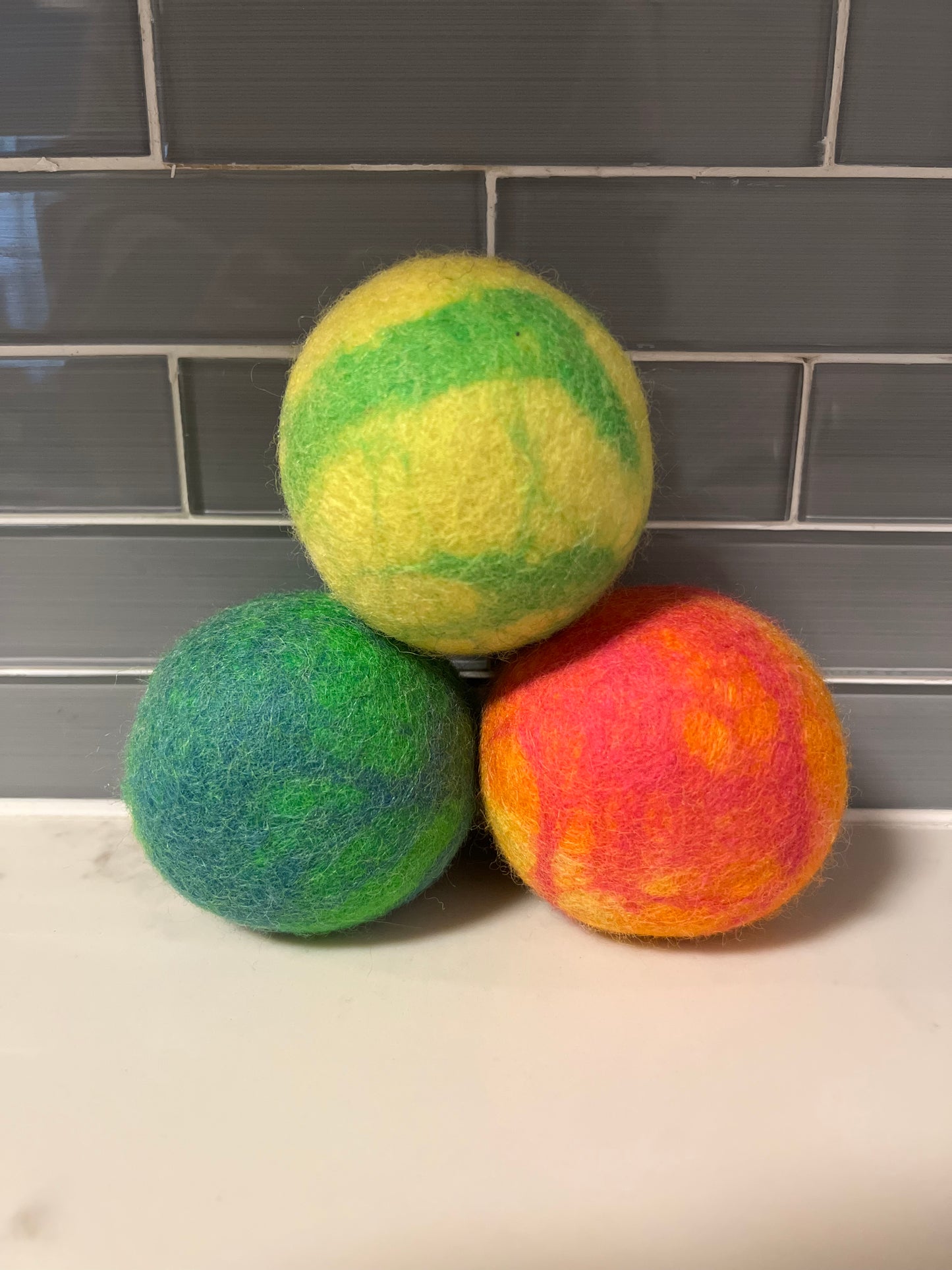 Organic Lincoln Wool Dryer Balls (SET OF 3) Colorful Blast